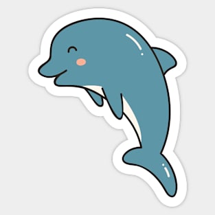 Cute Dolphin Doodle Sticker